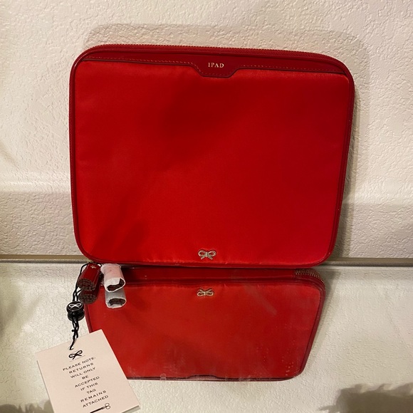 Anya Hindmarch Accessories - Anya Hindmarch Ipad Case Red Cloth Designer